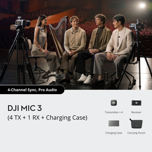 DJI Mic 3 (4 TX + 1 RX + Charging Case)